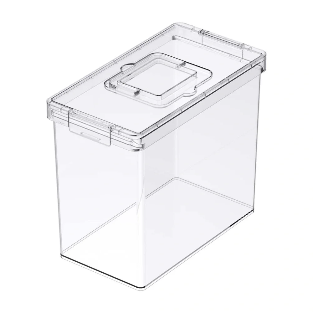 Clear Letter Hanging File Folder Storage Case with Latching Lid & Handle